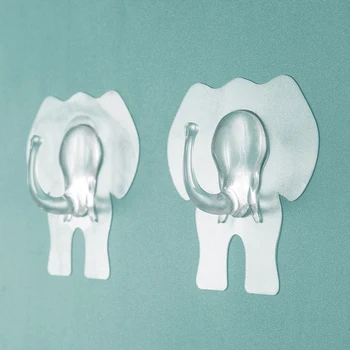

Diy Wall Hooks Creative Elephant Shape Hooks Kitchen Wall No Trace Hook Bathroom Waterproof Wall Hanging Load-free Nail Hook