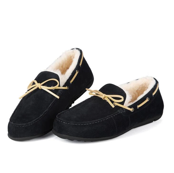 black MAIRU из овчины, замши, кожи, для мужчин, овчина, шерсть, мех, внутри, зима, на молнии, короткие, по щиколотку, зимние, сохраняющие тепло, обувь коричневого цвета - Цвет: black