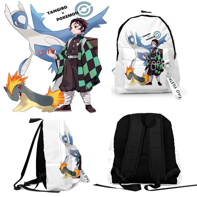 Demon Slayer Canvas Backpack Kimetsu no Yaiba Bag School Bags Kamado Tanjirou Girls Boys Travel Mochila Notebook |
