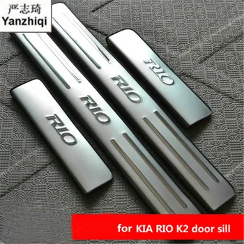 

For 2010 2011 2012 2013 2014 KIA RIO K2 sedan hatchback stainless steel scuff plate door sill 4pcs/set car accessories