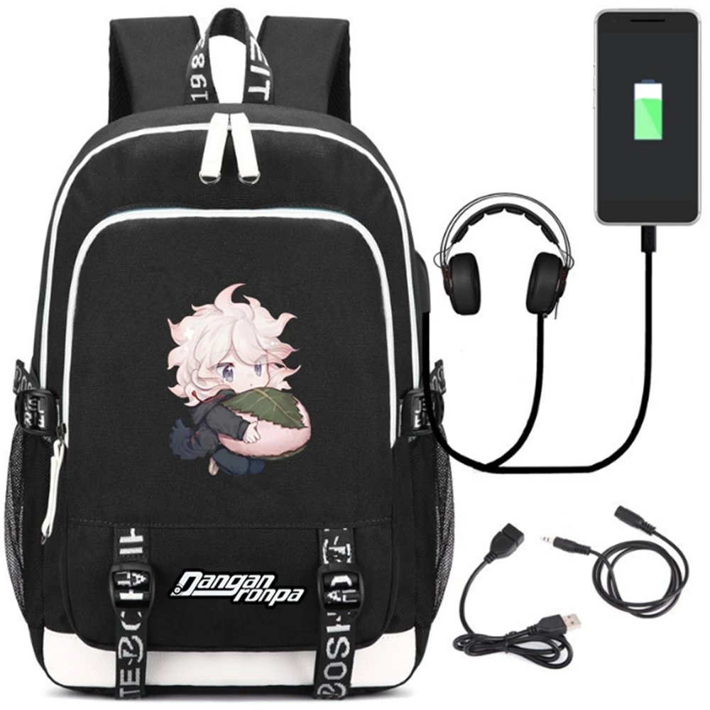 USB зарядный рюкзак для наушников школьные сумки ноутбука Mochila школьный с аниме