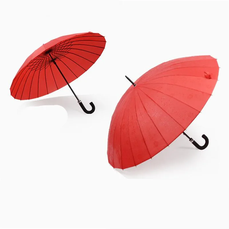 

Women Wooden Handle Double Big Umbrella Cane High Quality Windproof Umbrellas Chinese Style Soild Long Umbrella Fashionable