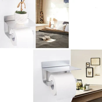 

New Aluminum Toilet Paper Holder Bathroom Kitchen Silver Phone Stand Bracket For Bedrooms Dining Tables Sinks