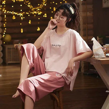 

Modal Pajamas Women'S Summer New Style Korean-Style Fashion Casual Household Set Capri Pants Outer Wear Can On Behalf