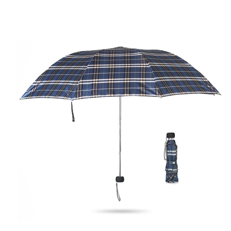 style C Paradise Triple Folding Rain Sun Umbrella 8-Rib Windproof Waterproof UPF 50+ UV Protection Umbrella UVA Coating for Women Men - Цвет: style C