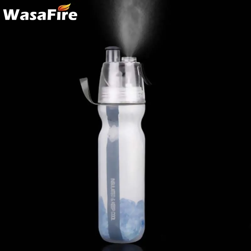 WasaFire 500 мл велосипедная ПЭ двухслойная бутылка для воды с холодным распылением, анти-осенняя велосипедная гидрофляга, спортивный чайник для бега на открытом воздухе