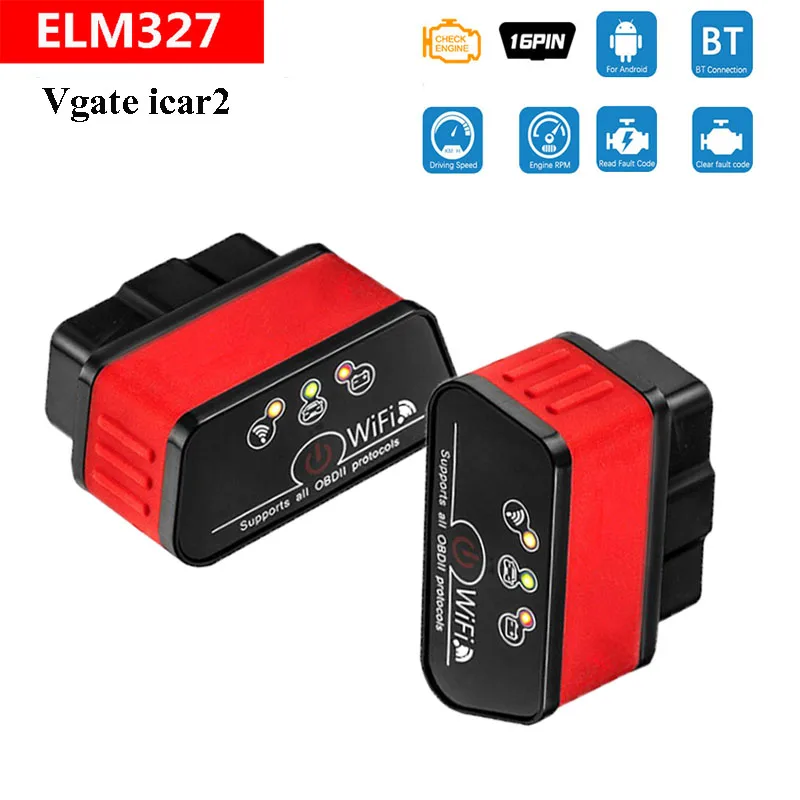 WiFi ELM327 OBD2 iCar2 интерфейс сканера освещения двигателя для Audi A3 A4 A6 A7 A8 A5 Q3 Q5 C7 C5 8V 12V