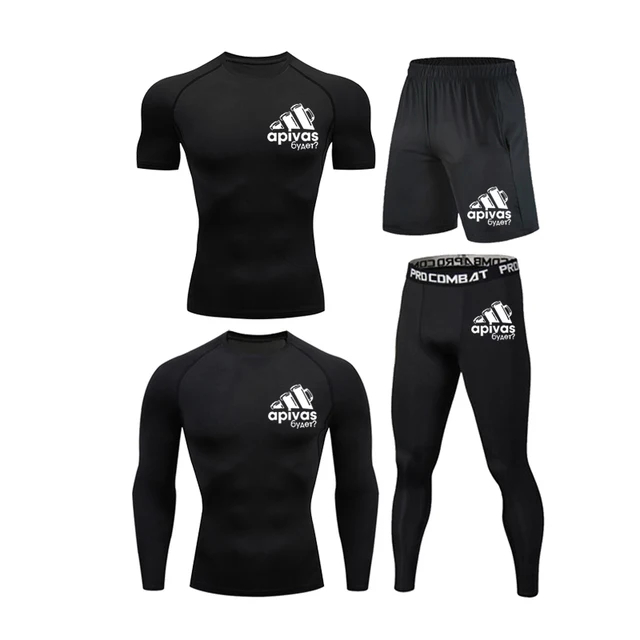 Men Jiu jitsu Rashguard MMA T-shirts Sets Bjj Muay Thai Boxing Jerseys Long Sleeve Boxeo Suit Brand 5Pcs Set Fitness Sport Suits 4Pcs Set