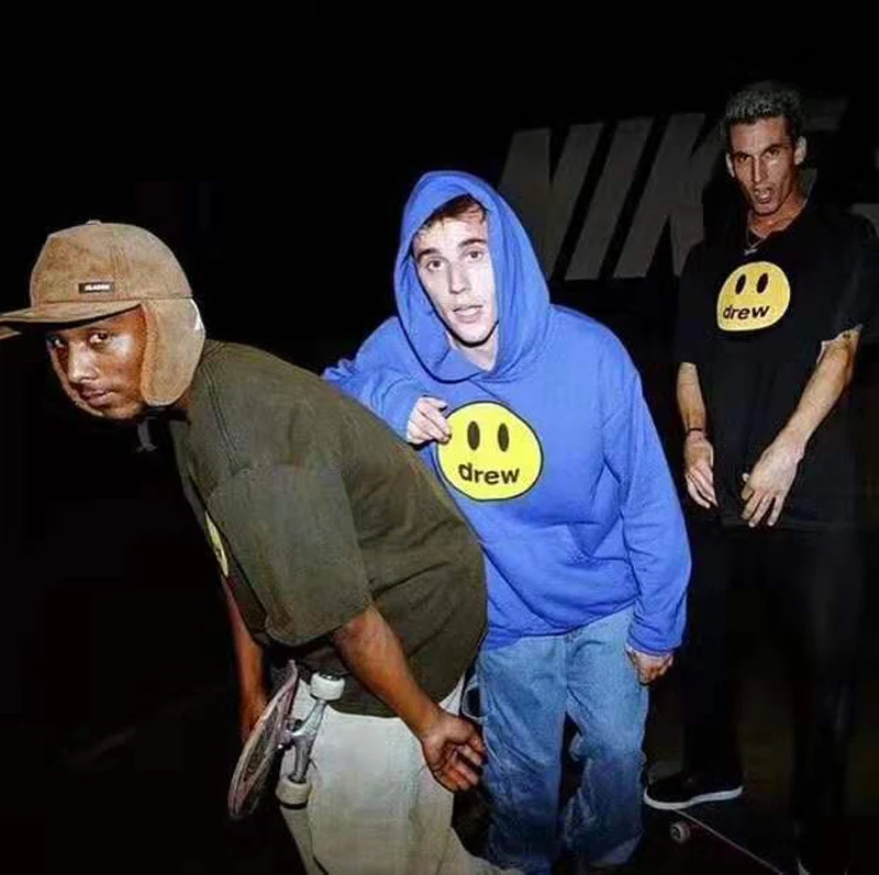 Justin Bieber Hoody Drew House Fleece Hoodie Sweatshirt Men Women Pullover The Most High Quality Smily Hooded
