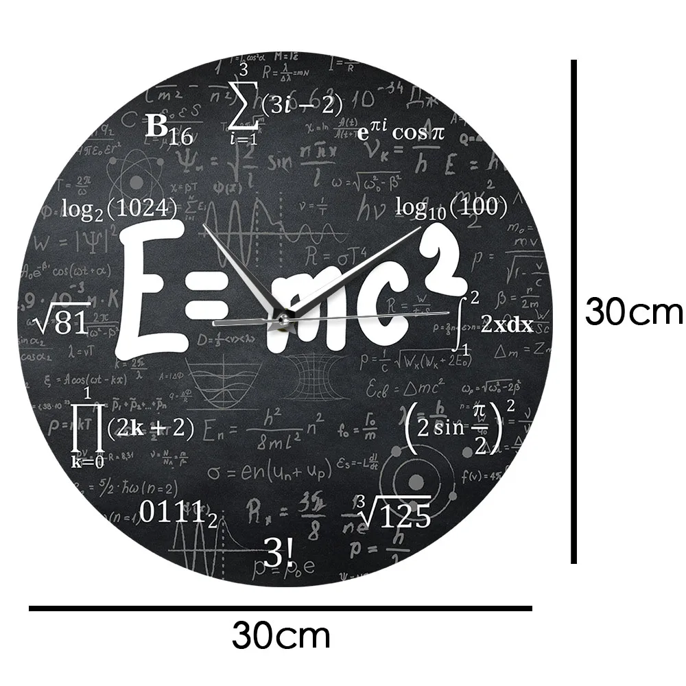 Альберт Эйнштейн E = mc2 теория относительности математическая формула гик настенные часы учёный физика подарок учителю школьный классный Декор