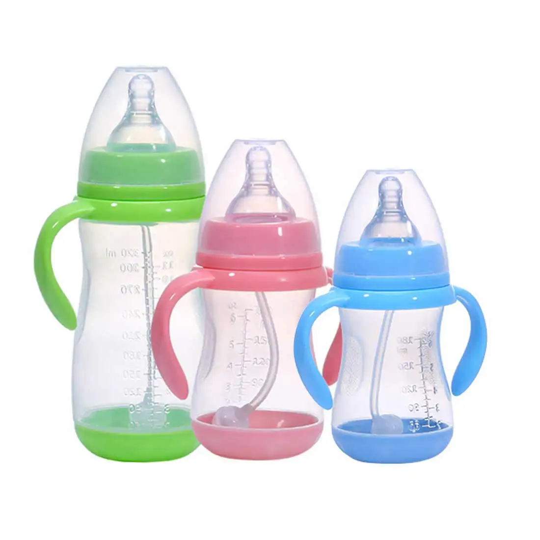 320 мл 240ml180ml Красивая Детская Бутылочка для новорожденных детей учится для кормления питья ручка бутылки Дети соломы бутылки для сока и воды