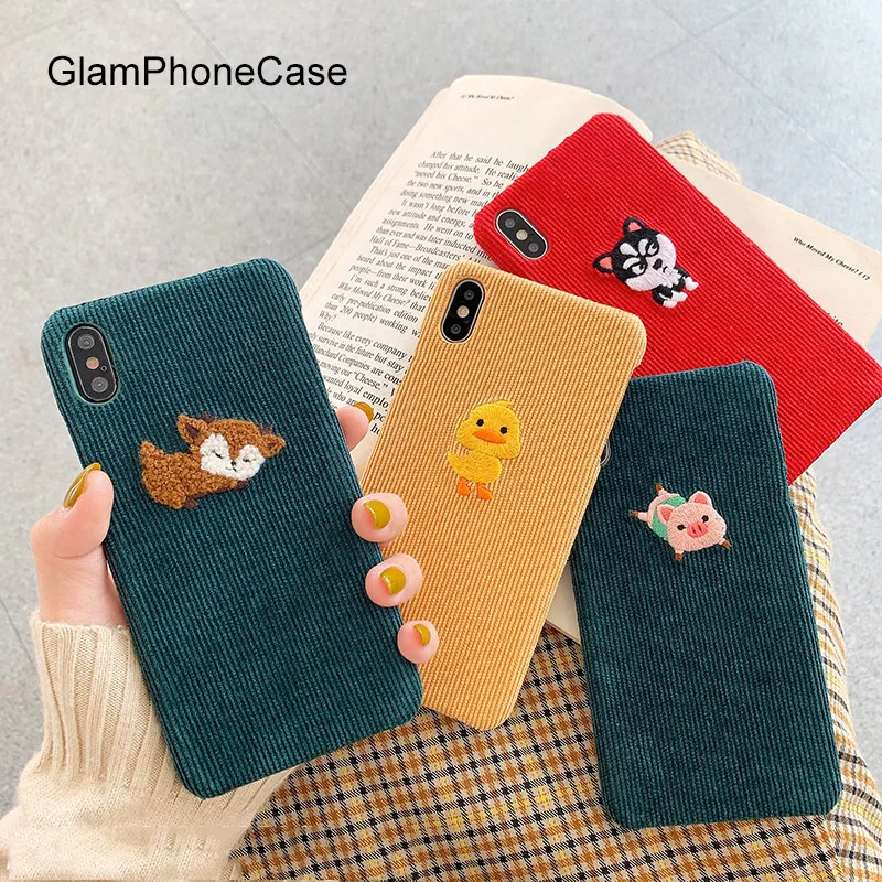 

GlamPhoneCase Corduroy Cartoon Phone Case For iPhone X XS Max XR Soft Silicone Cover For iPhone 7 8 6 6s Plus Case