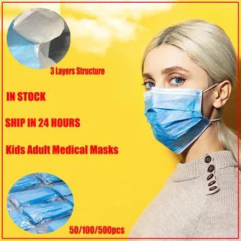 

10pcs/20pcs/50pc Disposable Mask 3 Layer Face Mask Anti-dust Breathable Mouth Mask Non Woven Ear loop Protective Masks filter