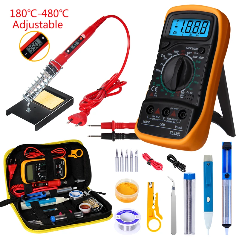 Soldering iron with Digital multimeter kit Adjustable Temperature Auto