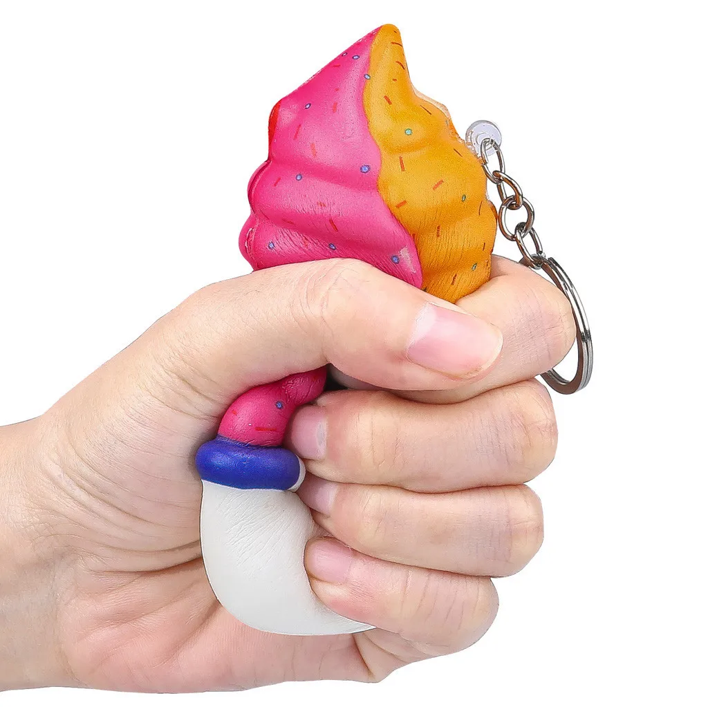 Kawaii Panda ice cream Slow Keychain Stress Reliever Toy Antistress Kids Toys Backpack Key Decorations Slow rebound toy #A