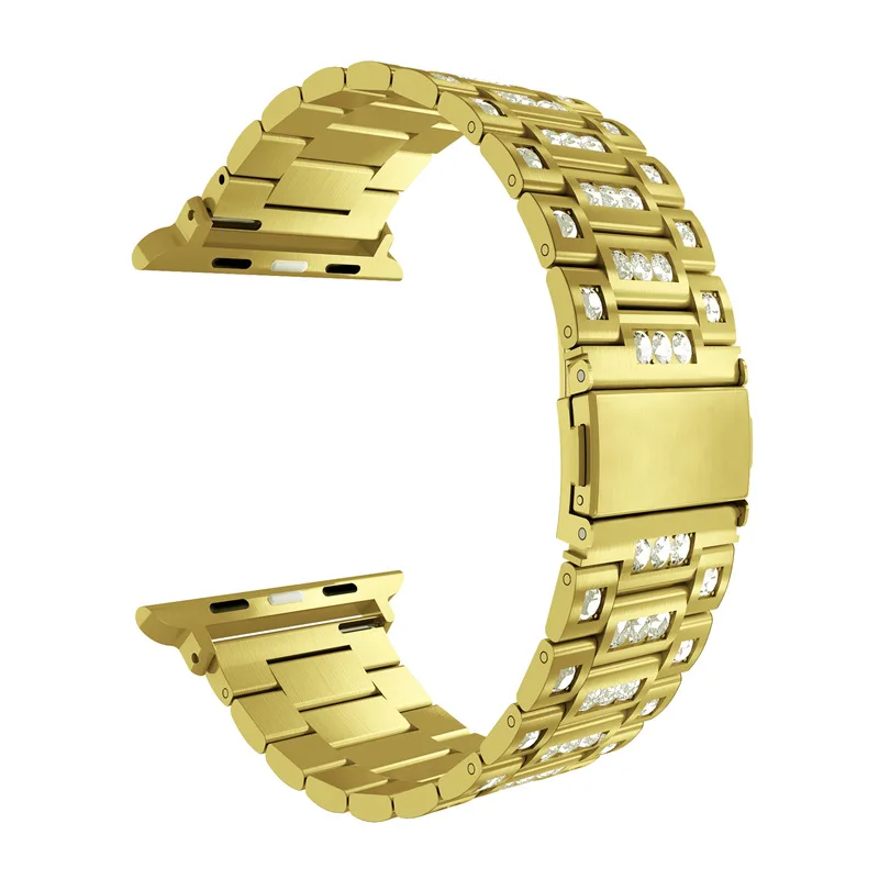 Модный ремешок для Apple watch band 42 мм 38 мм с бриллиантами 44 мм 40 мм correa Apple iWatch 4 3 2 роскошный браслет из нержавеющей стали