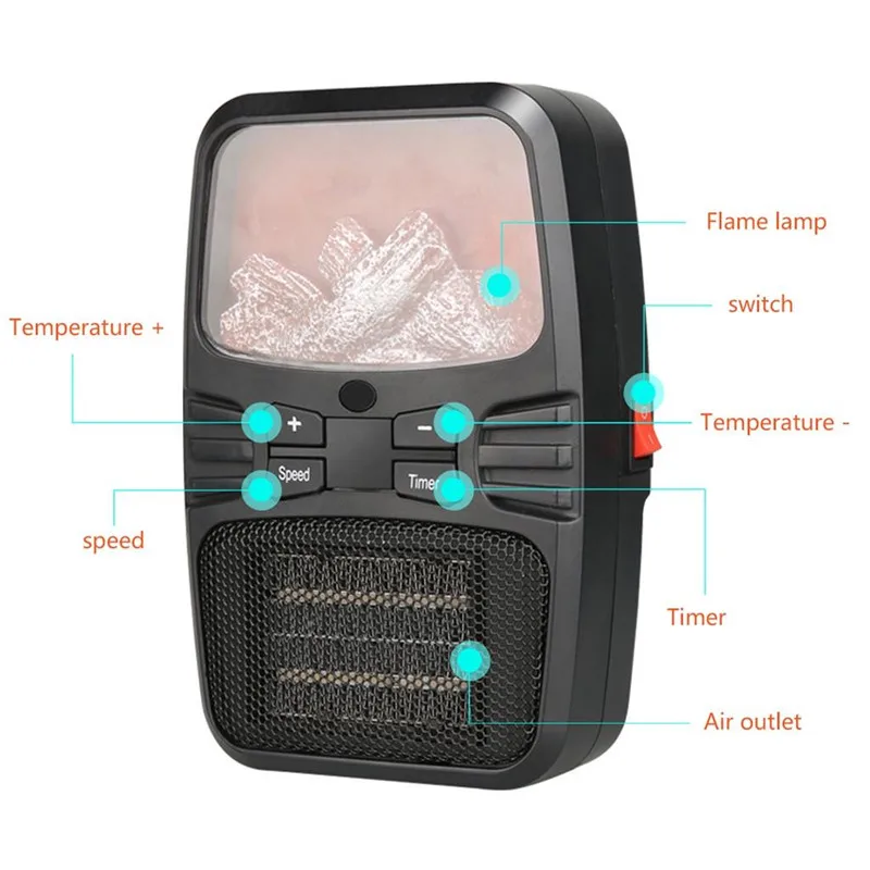 1000 Вт обогреватель с дистанционным управлением мини портативный вентилятор обогреватель мощный теплый воздуходувка быстрый нагреватель для дома ванная комната Теплее настенный Удобный вентилятор