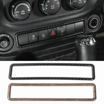 

for Jeep Wrangler Rubicon Sahara Sport JK Unlimited 2011+ Accessories 4/2Door Carbon Fiber Emergency Light Button Trim Cover