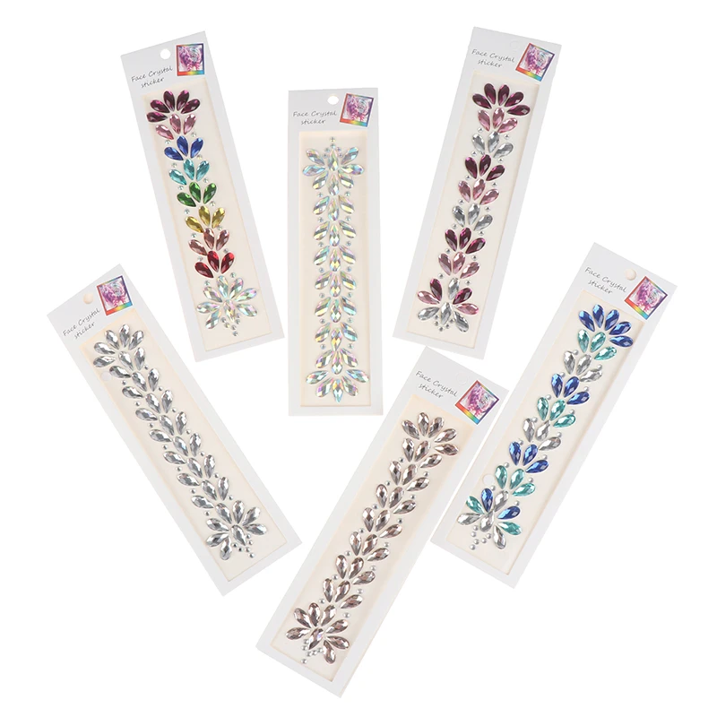 Forehead Headpiece Hair Glitter Face Body Gems Shiny Sticker 3D Crystal Stickers Temporary Tattoo Stickers