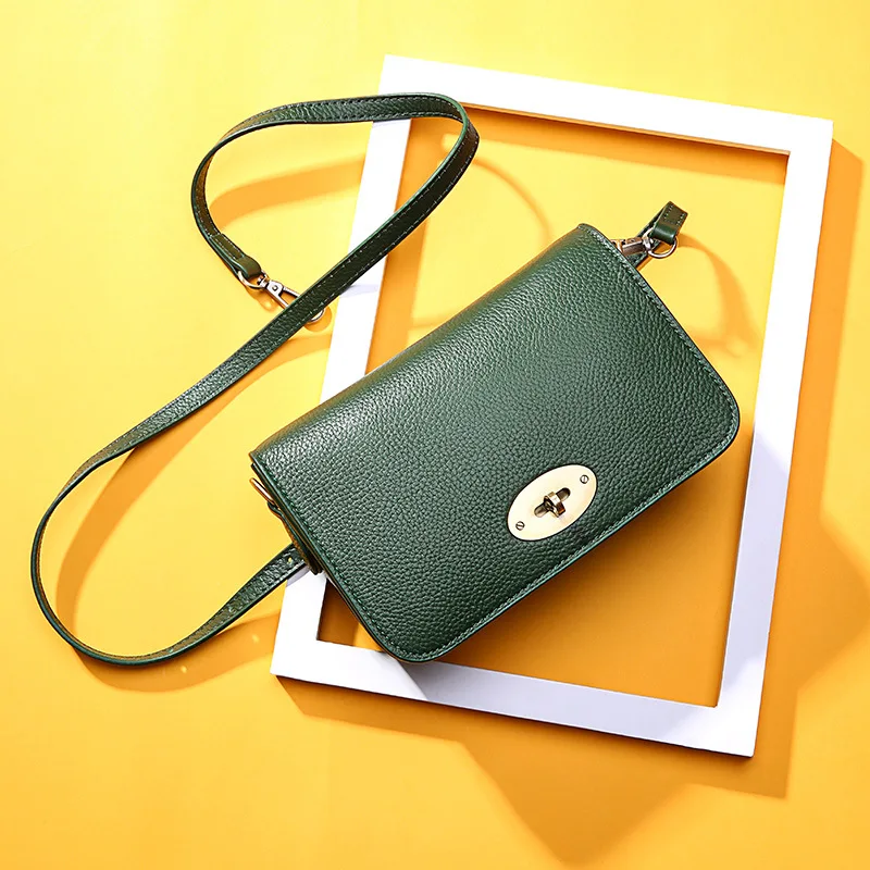 

2019 Spring And Summer New Style First Layer Cowhide Messenger Bag Versatile Shoulder Bag WOMEN'S Bag Shoulder Bag Simple Square