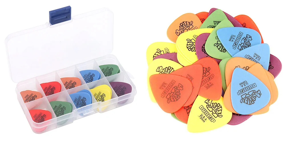 Description Picture 5 of item50Pcs Acoustic Electric Guitar Picks Dunlop Plectrum For Bass Guitar Accessories With Box 6 Thickness 0.5mm-1.14mm