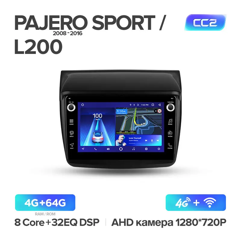 TEYES CC2 Штатная магнитола для Мицубиси Паджеро Спорт 2 поколение Mitsubishi Pajero Sport 2 L200 Triton PAJERO Android 8.1, до 8-ЯДЕР, 2DIN автомагнитола 2 DIN DVD GPS мультимедиа автомобиля головное устройство - Цвет: L200 CC2 64G
