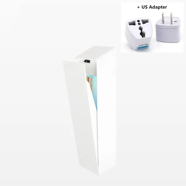 Add US Adapter Xiaomi Liushu Смарт уф стерилизация палочки для еды нож вилка ящик для хранения немой кухонная Подставка под столовые приборов стерилизатор - Цвет: Add US Adapter