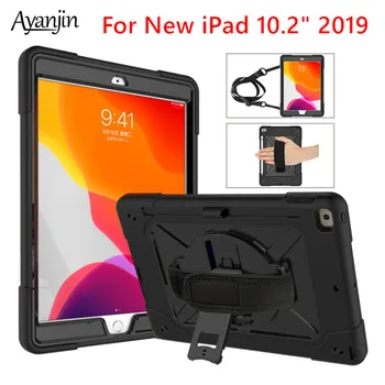 

Case For iPad 7th Generation A2200 A2197 Pencil Holder Cover for iPad 10.2 2019 Hybrid Drop Protection Rotate Hand Strap+3 in 1