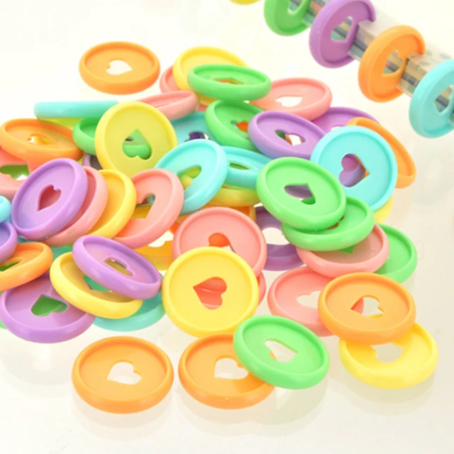 Disques en plastique avec trou en forme de champignon, 35MM, 30 pièces,  disque étoile avec bouton à feuilles mobiles colorées, anneaux en plastique  - AliExpress