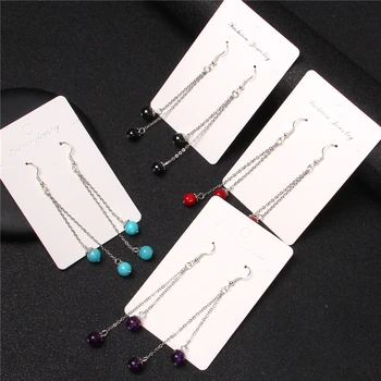 

Simple Long Earrings for Women Natiral Stone Drop Earrings Statemwnt Tassel Eardrop Dangle Fahion Jewelry Female Brincos Gifts