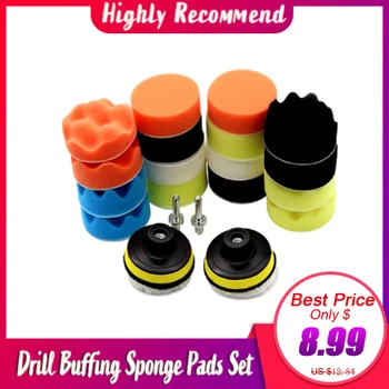

22Pcs Drill Buffing Sponge Pads Set Thread Auto Car Polishing pad Kit for Car Polisher Auto Car Tools accessories 7/19pcs