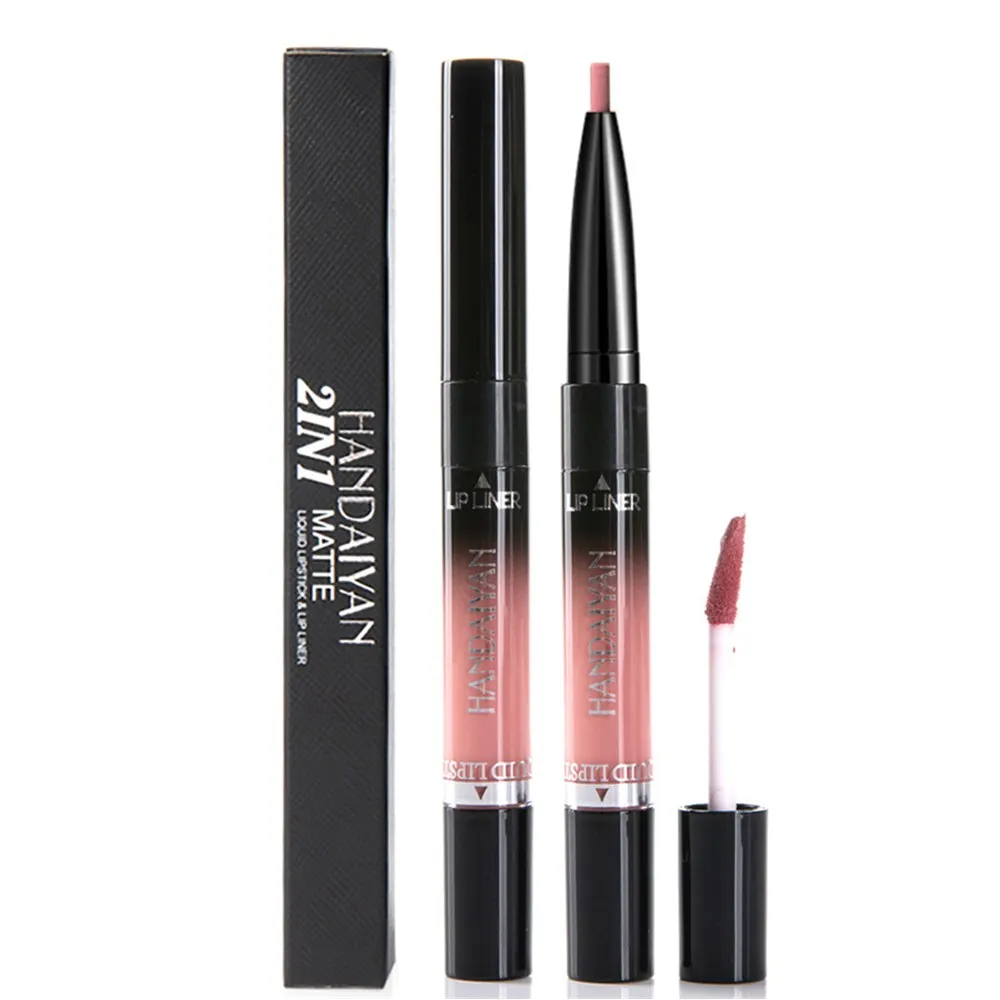 14 видов цветов двухконцевая жидкая губная помада водостойкая матовая