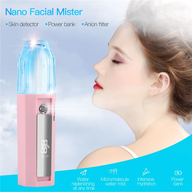  USB Rechargeable 3 In 1 Facial Steamer Nano Mister Face Spray Bottle Mist Sprayer Skin Moisture Ski