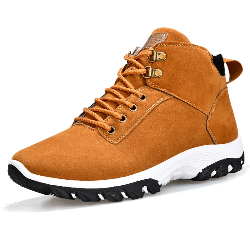 AGUTZM/Новинка года; мужские зимние ботинки; теплая зимняя обувь на меху; мужские зимние ботинки; мужские Ботильоны; большие размеры; мужские кроссовки; A351 - Цвет: Цвет: желтый