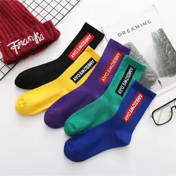 Теплые смешные носки Харадзюку с надписями, модные носки в стиле колледжа в стиле хип-хоп, уличные скейтборды, милые носки для женщин, Skarpetki