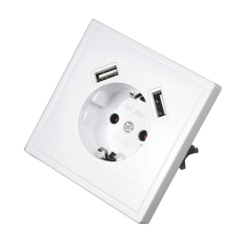 2 USB SOCKET Настенная электронная розетка, стандарт ЕС, розетка с двумя домашними usb-разъемами, зарядное устройство, розетка с usb 5V2A J1-01 - Тип: 2 USB SOCKET
