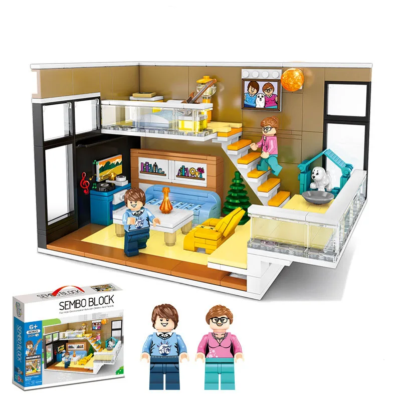 Tanie Scena wewnętrzna strona główna widok ulicy zestaw modeli do składania kompatybilny Legoing dzieci edukacyjne montowane klocki klocki prezent P20