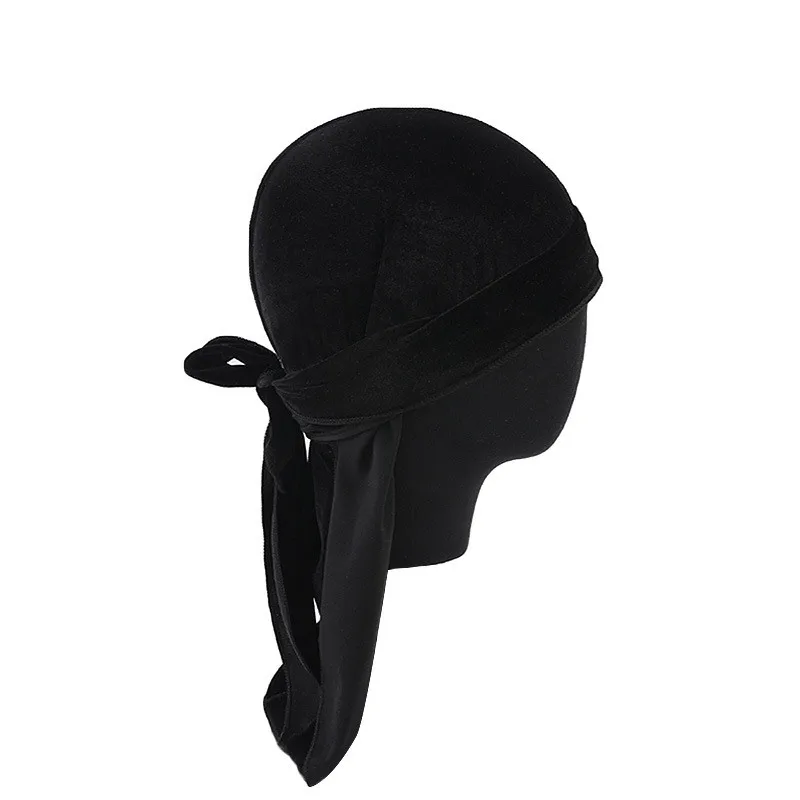 Velvet Durag / Du-rag / Do-rag / Bandana - Unisex - Black