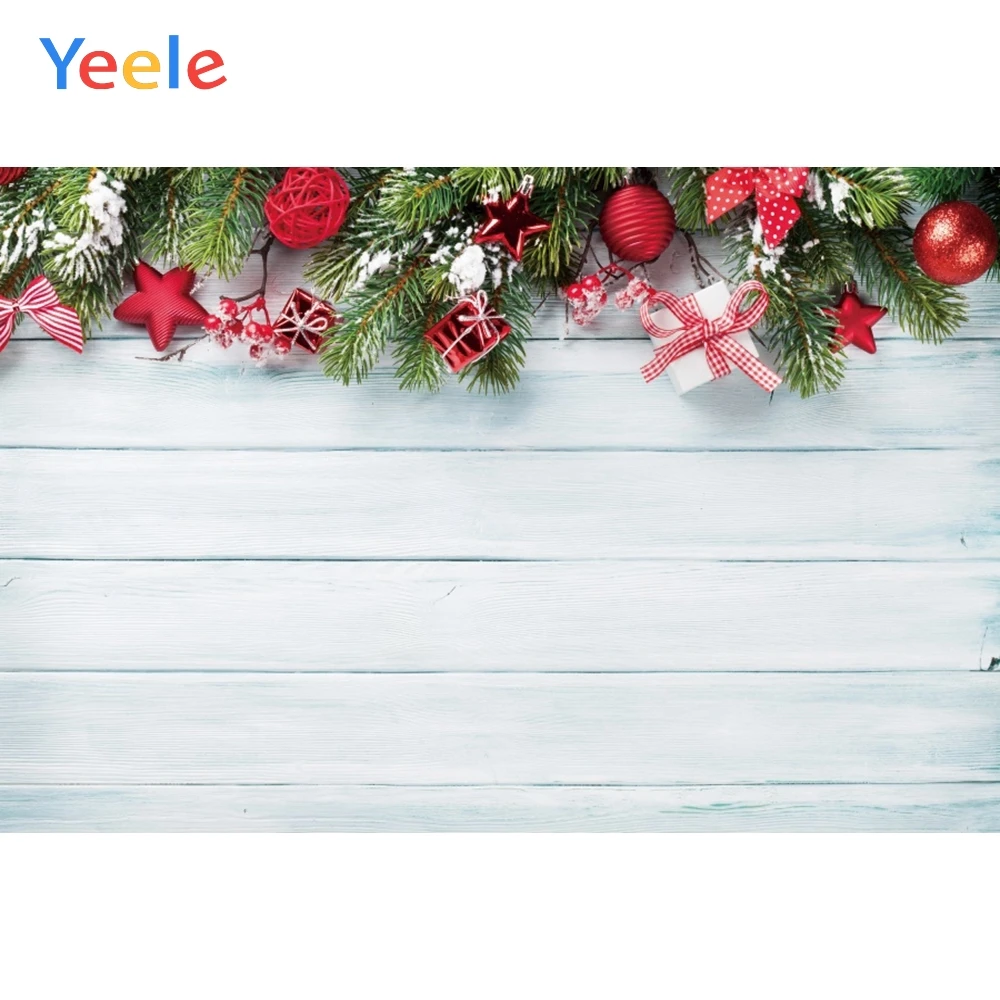 

Yeele Christmas Backdrop Pine Wood Board New Year Newborn Baby Birthday Party Custom Photography Background For Photo Studio