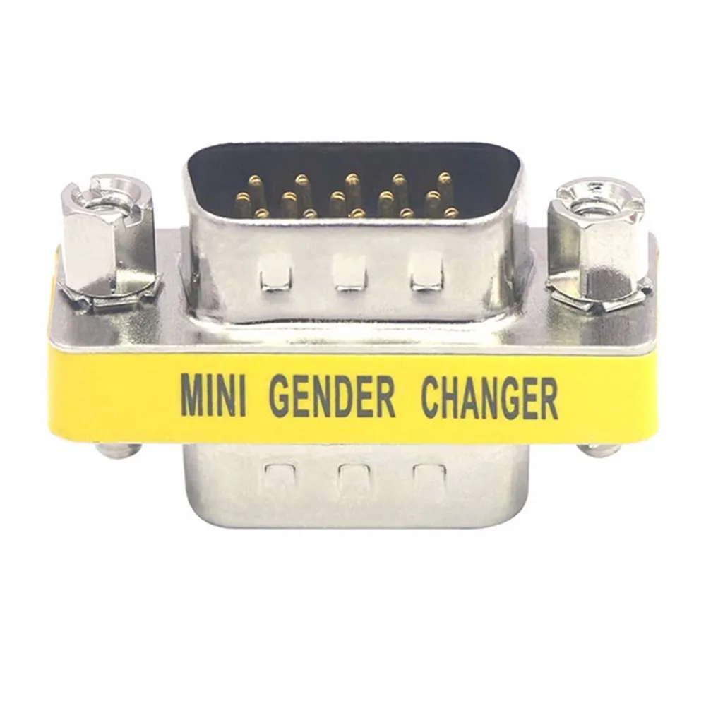 VGA Cable Adapter 15 Pin D-Sub Male to Male Extender VGA MINI Gender Changer Connector for Monitor Projector