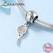 Новинка, 925 пробы, серебряные теннисные подвески-ракетки для изготовления ювелирных изделий, подходят для оригинальных женских браслетов Pandora