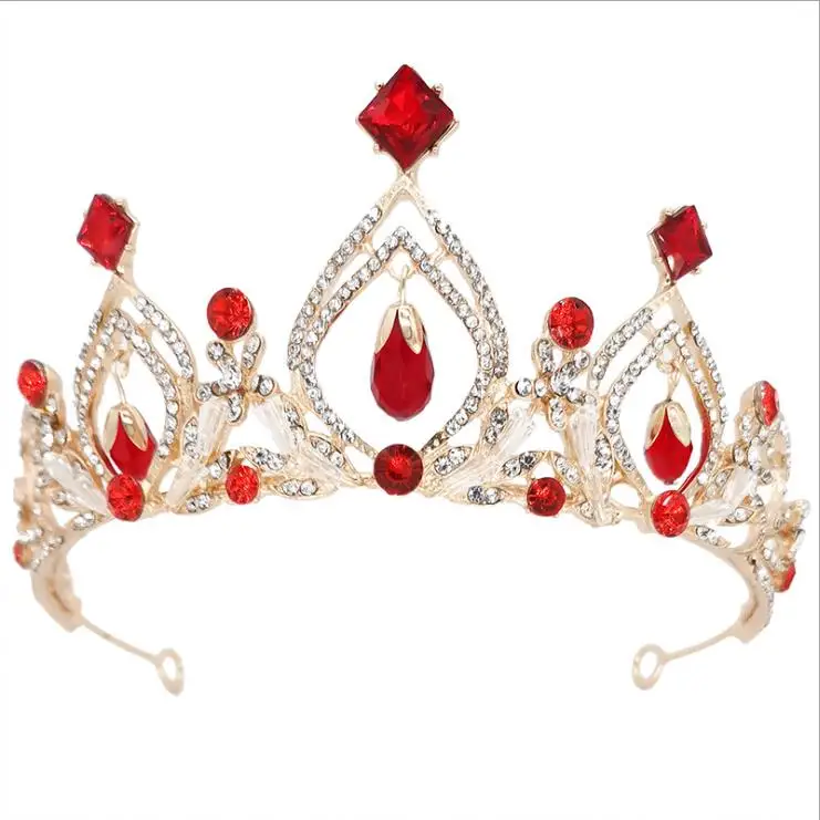 Модная Золотая Детская повязка в виде короны с кристаллами для маленькой принцессы, большая корона для дня рождения, тиара для детей, аксессуары для волос, подарок