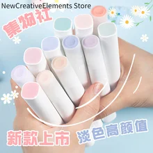 Stylo de tête Fluorescent Super doux, élément créatif, nouveau, Morandi, soins des yeux, couleur claire, département, stylo de notes pour étudiants à grande capacité