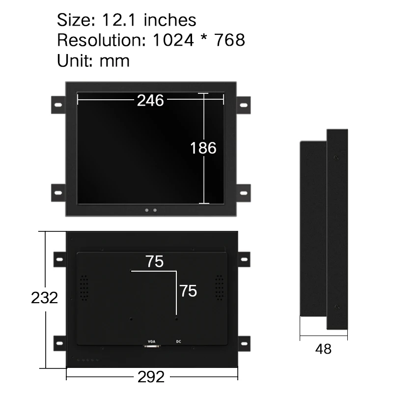 12 ġ   ÷ VGA HDMI DVI USB,  , lcd ̱ Ʈ ġ ũ
