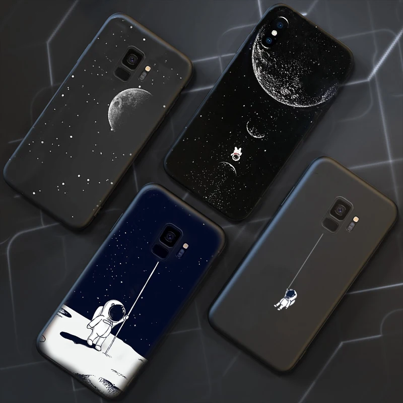 

Earth Astronaut Star Black Case For Samsung Galaxy S8 S9 S10 Plus S10e S10 lite Case Cover For Samsung S9 S10 S8 S8Plus Case