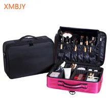 Hot sale Professional Makeup Organizer Bolso Mujer Cosmetic Case Necessar Travel Storage Bag Suitcases Dropshipping Nylon