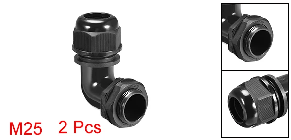 M25 for 10-16mm Uxcell 2 шт. M16 M20 M25 M32 кабельный ввод 90 градусов Водонепроницаемый шарнир для 4-7 мм 6-10 мм 6-11 мм 9-14mm13-18mm Dia кабель черный - Цвет: M25 for 10-16mm