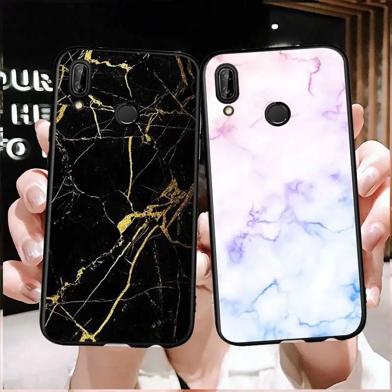 

RKQ Fashion Marble Pattern Phone Case Cover For Huawei P Smart P10 P20 P30 Lite 2019 Honor 7X 8X 9 Mate 10 20X lite pro Case