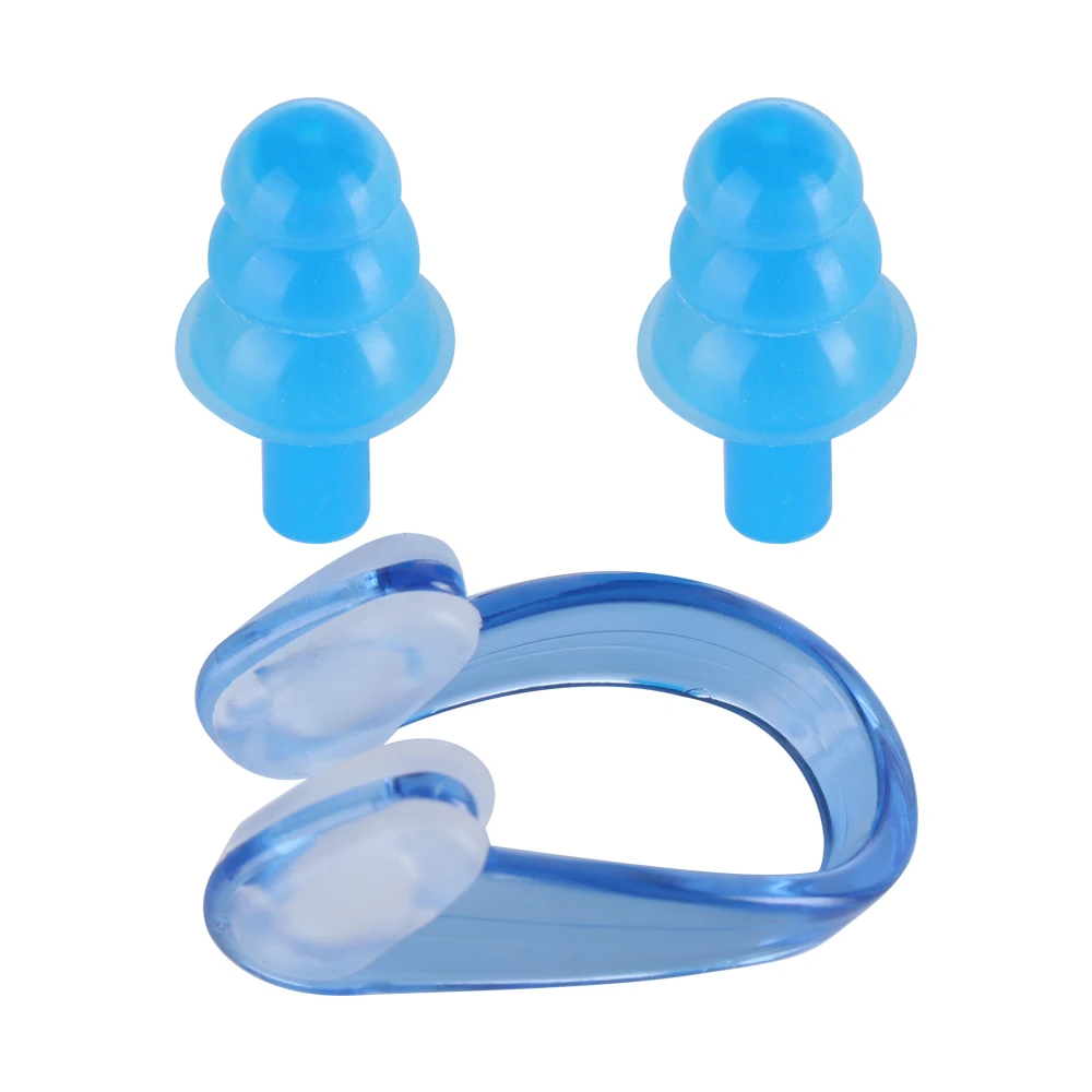 Swimming Soft Silicone Nose Clips EarPlugs Set With Case for Adults Children Waterproof Water Sports Safety gear Pool Accessorie