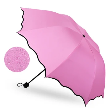 

Umbrella Meets Water Flowering Sunny Umbrella, Vinyl, UV Protection, Three Folding Sun Umbrella, Large Amount of Custom LOGO